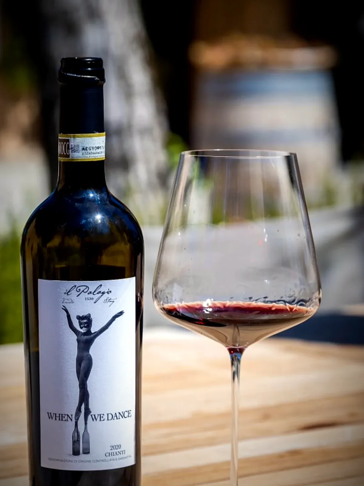 Chianti wine being poured into a glass